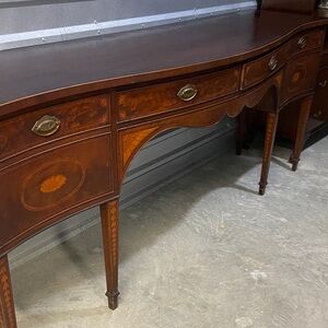 Antique Sheraton Sideboard with Brass Handles 93” X 25” X 37”